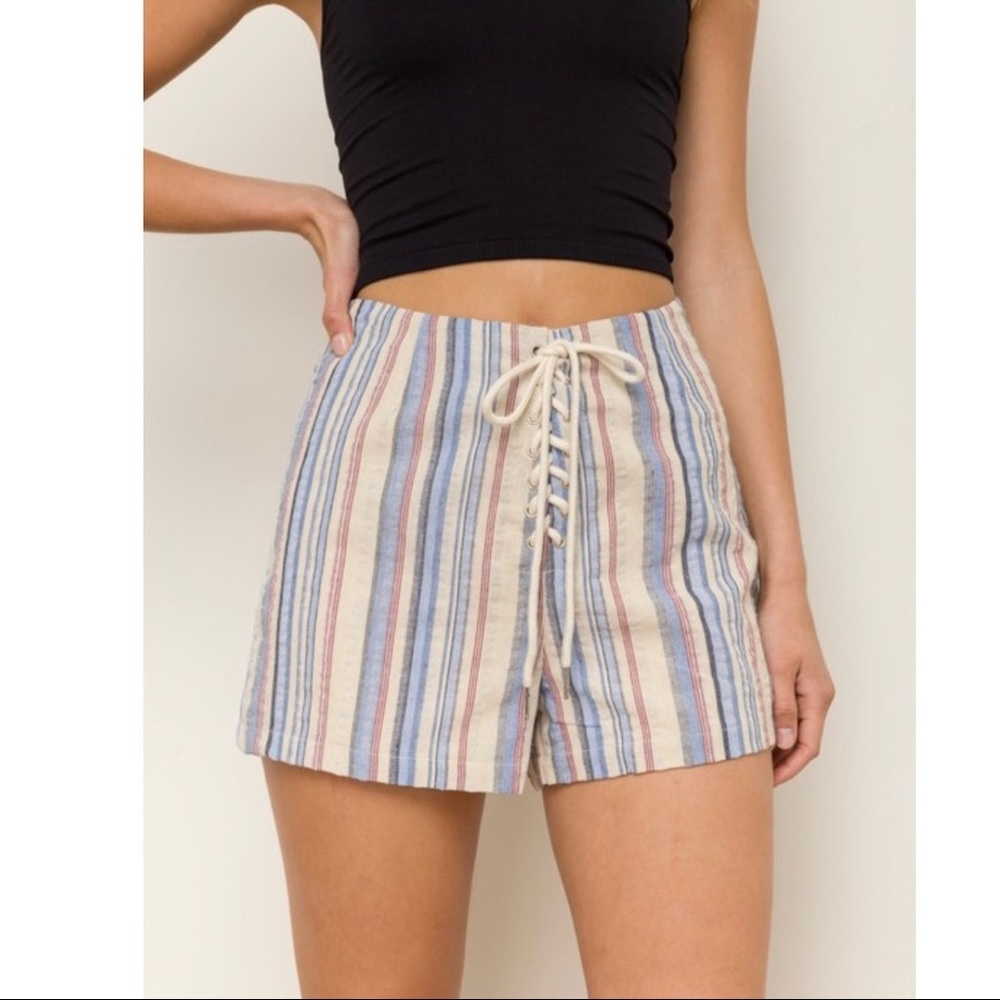 New Breezy• Multi Striped High-Waisted Shorts